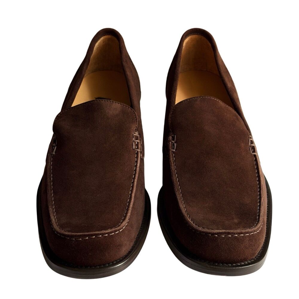 Loro Piana Men's Loafers Suede Chocolate Brown Size 39 US 7 Moccasin New